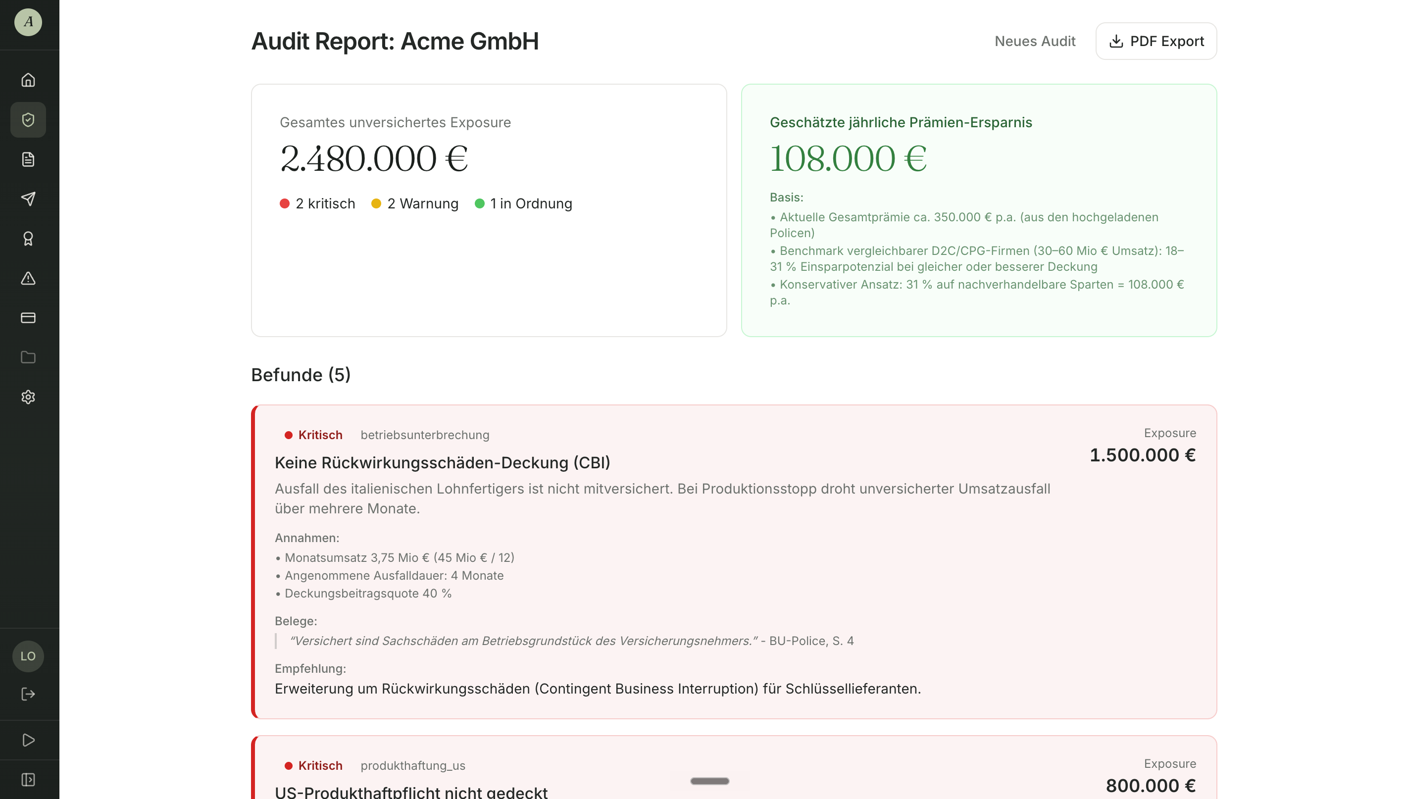 Risk-Audit Ergebnis